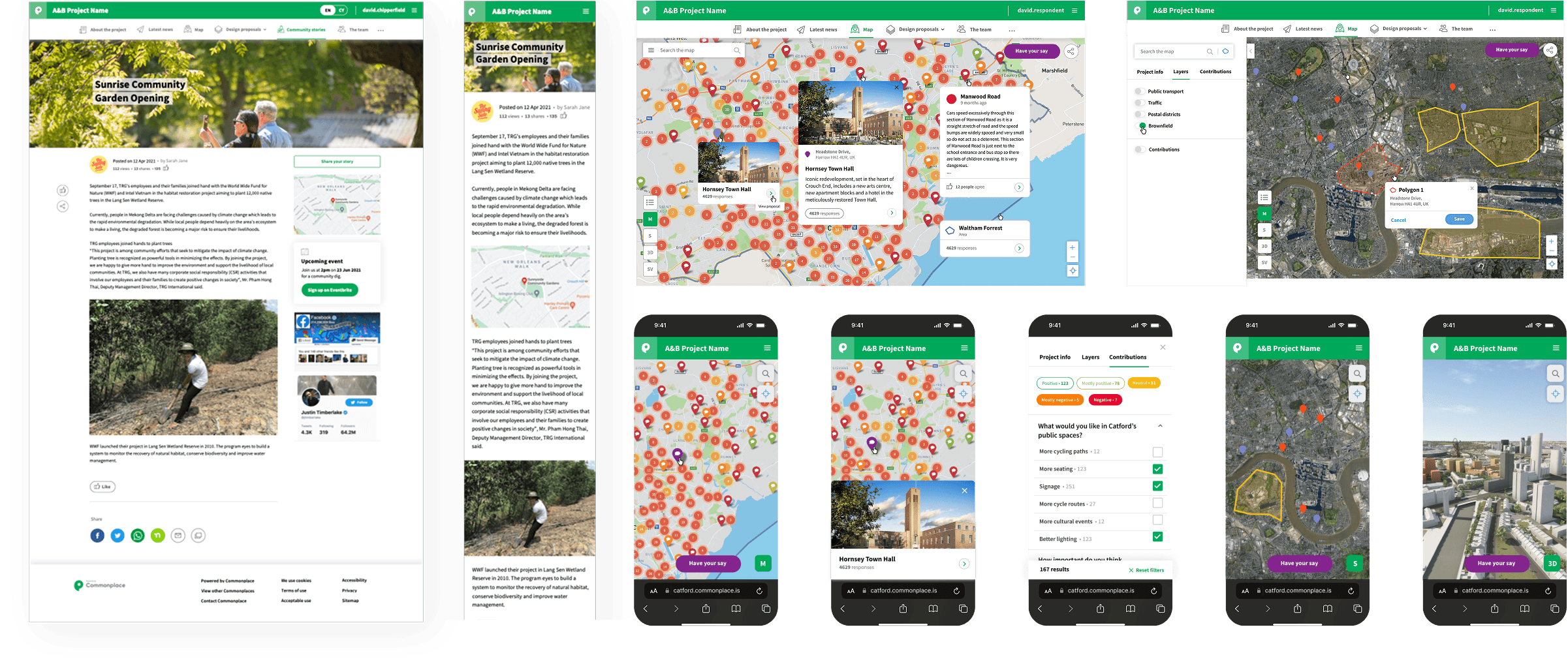 Commonplace public consultation and engagement interfaces