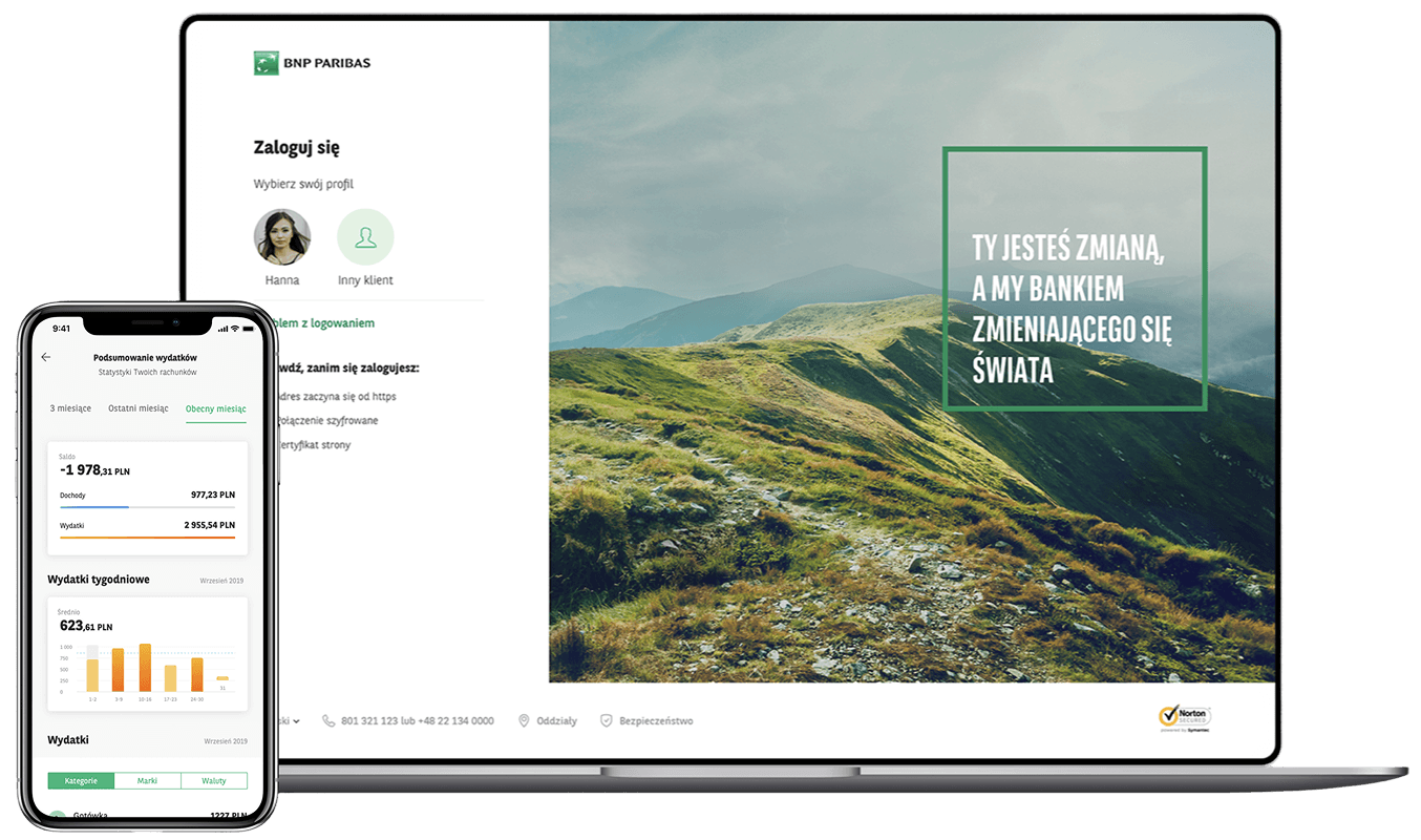 BNP Paribas digital banking screens